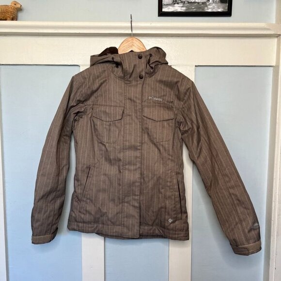 Columbia Brown Omni-Tech Waterproof Hooded Ski Jacket Women's Size S - Picture 1 of 13